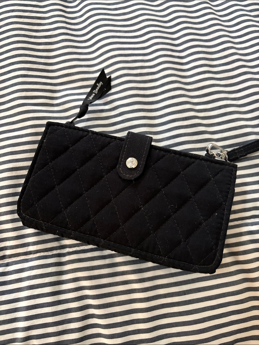 Vera Bradley Quilted Black Wristlet Clutch - Women's Bag